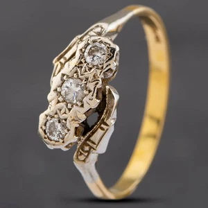 Second Hand 9ct Yellow Gold Brilliant Cut Diamond Round Cluster Ring 415801179 - Picture 1 of 1