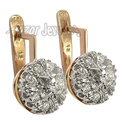 European Style 14k Solid Rose & White Gold Genuine Diamond Earrings 1.78cwt FSI2 - Image 1 of 4