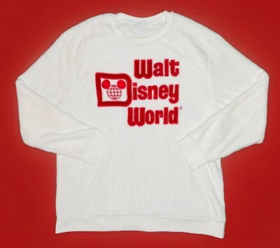 * 新 * 迪士尼乐园华特迪士尼世界男女通用白色模糊舒适毛绒毛衣;2XL — 第 1/4 张图片