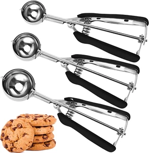 Cookie Scoop Set, Cookie Scoops for Baking Set of 3, Cookie Dough Scoop, 1 Table - Picture 1 of 12