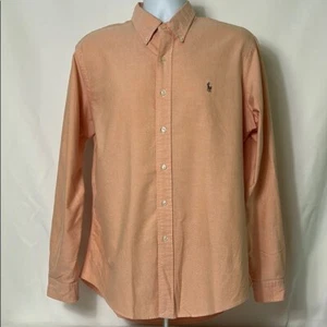 Ralph Lauren Polo Peach Casual Button Down Summer Color Long Sleeve Shirt - Picture 1 of 9