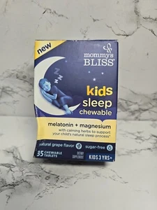Mommy's BLISS Kids Sleep Chewable Melatonin + Magnesium Grape Flavor 35 Ct 1/26 - Picture 1 of 6