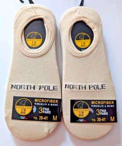 3 paia salvapiede NORTH POLE unisex microrete fresh colore NUDO piede 39/41 M - Foto 1 di 2