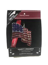 Swarovski Crystals Christmas Ornament  USA FLAG SUPPORT OUR TROOPS Harvey Lewis