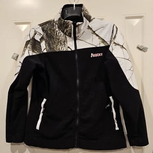 Mossy Oak Rocky Women's Jacket Small Black W/Hardwoods Snow Fleece - Picture 1 of 4