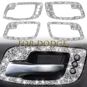 Bling Silver Diamond Car Inner Door Handle Frame Cover Trim For Dodge Charger - Foto 1 di 6