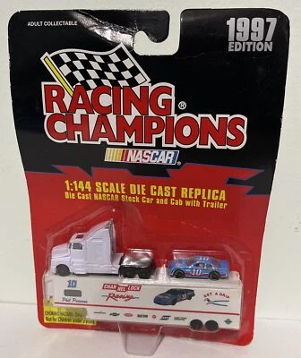 Phil Parsons #10 Racing Champions NASCAR Stock Car Cab & Trailer Hauler 1:144 Foto 1 de 2