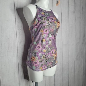 Prana Trägertop mit Blumenmuster lila Paisleymuster und integriertem BH Größe S - Bild 1 von 7