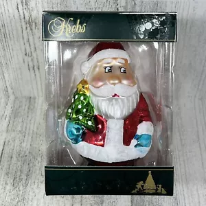 Krebs Decorazione Natalizia in Vetro di Babbo Natale Colorato 3-1/2" - NUOVO - Foto 1 di 5