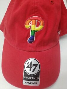 Philadelphia Phillies Hat Cap Gay Pride Flag '47 Clean Up Strap '47 Brand