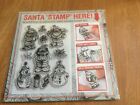 Santa Stamp Here  Rubber Stamps For Cardmaking Hand Drawn Stamp Set Xmas New