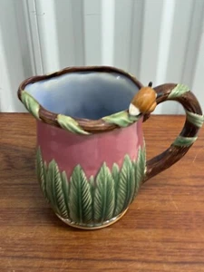 Wanjiang Nouveau Majolica Pitcher Snail And Fern - Picture 1 of 8