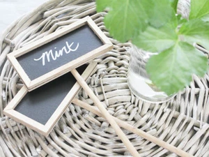 WEIHNACHTEN ETIKETT KRÄUTER HOLZ KREIDETAFEL VINTAGE NAME HOCHZEIT GARTEN GEMÜSE - Bild 1 von 6