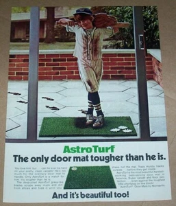 1974 print ad page -AstroTurf door mats Cute little baseball boy Old Advertising - Picture 1 of 1