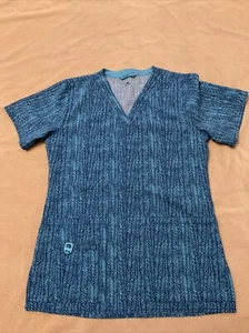 Carhartt scrub top Xs womens turquoise pattern active stretch - Picture 1 of 3