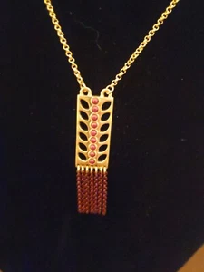 Lia Sophia Geometric Gold Toned Vintage Necklace - Picture 1 of 12
