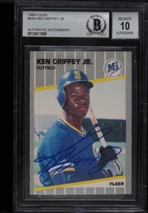 Fleer Ken Griffey Jr. 1989 ROOKIE RC AUTO #548 BGS AUTÉNTICO CON GEMA COMO NUEVO AUTO - Imagen 1 de 2