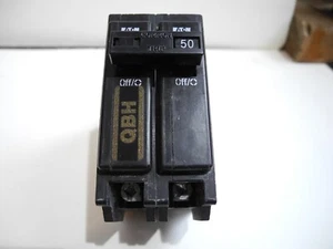 QBH 50A DOUBLE POLE CEB COMMANDER SYLVANIA EATON BOLT ON BREAKER FOR BC PANELS - Picture 1 of 7