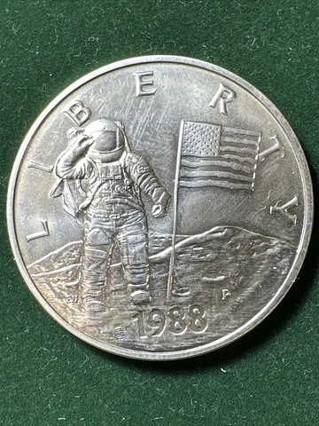 US MINT 1988 LIBERTY  SILVER Table Medal Young ASTRONAUTS Cover