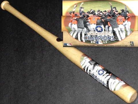 HOUSTON ASTROS~2017 WORLD SERIES CHAMPIONS MINI BASEBALL BAT w/CELEBRATION PHOTO Cover