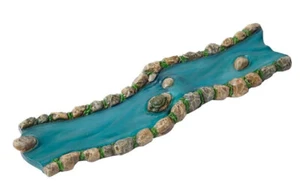 Miniatur-Wasserspiel mit geradem Felsen ausgekleideter Fluss, Feengarten und Terrarium - Bild 1 von 3