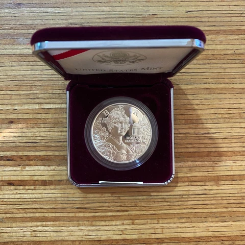 1999 USA Dolley Madison Commemorative 0.900 Silver Dollar Coin Proof 26.7g Cover