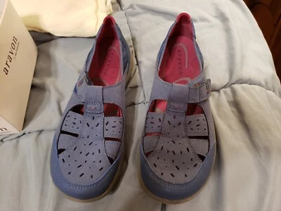 Zapato de pescador ARAVON 8.5D azul gamuza cuero Mary Jane Barbara ABE04BL para mujer Foto 1 de 4