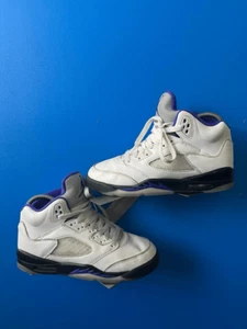 Nike Boys Air Jordan 5 440888-141 White Basketball Shoes Sneakers Size 4Y - Picture 1 of 6