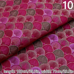 Japanese Brocade Damask Fabric Cloth Fan Print Handmade DIY Sewing 100x75cm Trim - Picture 1 of 22