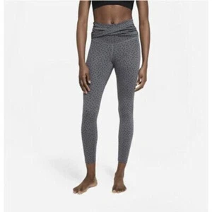 NIKE Dark Gray & Black Polka Dot Leggings, High Waisted, Layered Waistband, NWT! - Picture 1 of 8