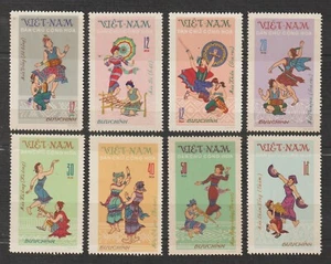 1972 North Vietnam Stamp Tay Nguyen Folk Dances Sc # 677-684 Mint Never Hinged - Picture 1 of 1