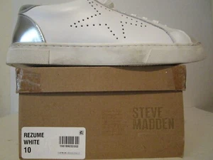 Steve Madden Womens Rezume Distressed Look Fashion Sneakers White Size 10 - Picture 1 of 9