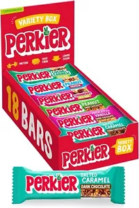 Perkier Variety Box 18 bars – Vegan - Gluten Free - Protein Packed - Lower Sugar - Picture 1 of 1