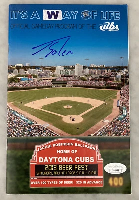 JORGE SOLER AUTOGRAPH SIGNED PRE ROOKIE PROGRAM 2013 DAYTONA CUBS BRAVES JSA - Image 1 of 2