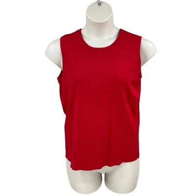 Camiseta sin mangas Laura Ashley para mujer tejida con caparazón roja talla XL cuello redondo Foto 1 de 4