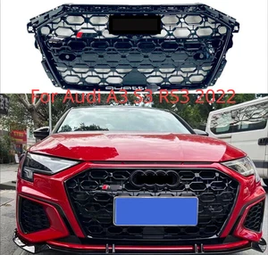 For Audi A3 S3 RS3 2022-2023 Style Front Bumper Henycomb Black Grille Grill - Foto 1 di 5