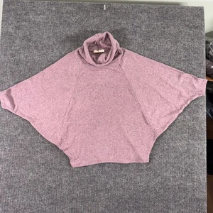 Chunky Knit Pink Cowl Neck Dolman Sleeve Sweater Womens M Soft Cozy Chic - Picture 1 of 7