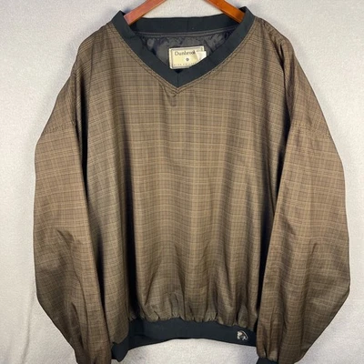 Chaqueta Dunbrooke De Colección Para Hombres XL Marrón Pullover a Cuadros Rompevientos Hecha en EE. UU. Foto 1 de 4