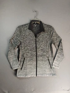 T by Talbots Womens Jacket MP Petite Gray Full Zip Long Sleeve Mock Neck Casual - Picture 1 of 9