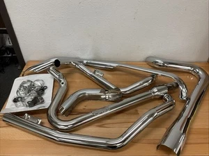 COBRA 1802-0392 6257 True Dual Headpipes - Chrome - Dresser - Picture 1 of 7
