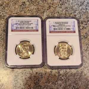 2008 D 2007 D Second 7th President Dollar Coin NGC Stempelglanz (C) - Bild 1 von 5