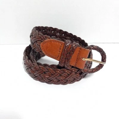 Talbots Braided Leather Belt size Small Medium, Vintage Woven Boho Academia VGUC - Image 1 of 4
