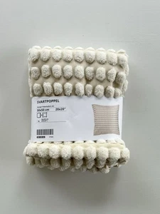 Ikea SVARTPOPPEL Pillow Cushion Cover 20x20" Tactile Pattern Off-White New - Picture 1 of 6
