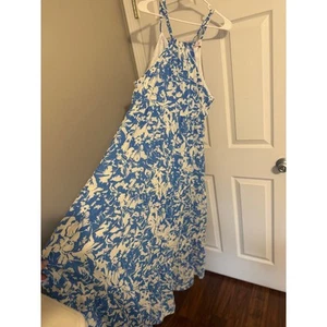Rosa Lily One For Fate blau-weiß Blumen Maxi Sommerkleid Gr: 2XL - Bild 1 von 6