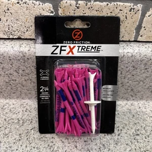 Zero Friction ZFXtreme Golf Tees 2 3/4" - 4 Prong 1 Pack Of 40 Tees Pink Magenta - Picture 1 of 8