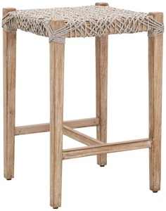 Costa 25 1/2" Taupe White Rope and Gray Wood Counter Stool - Picture 1 of 1