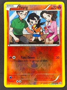 Pokémon Tepig Reverse Holo 25/113 LTR Legendäre Schätze LP - Bild 1 von 2