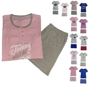 PIGIAMA estivo donna cotone 100% pantaloncino mezza manica vari modelli e colori - Foto 1 di 13