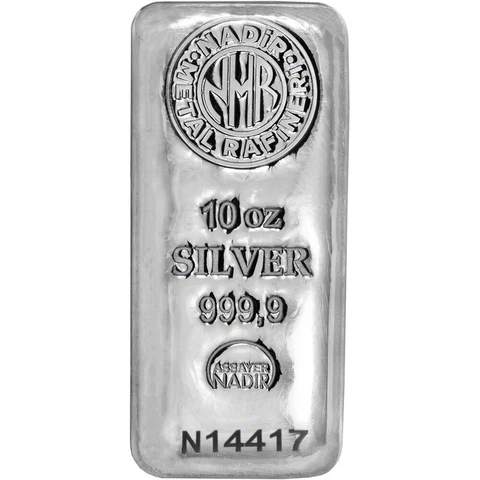 10 oz. Nadir Metal Rafineri Refinery Silver Bar - 999.9 Fine Cover