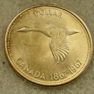 1967 Canada Dollar 80% Silver Coin - Picture 1 of 2